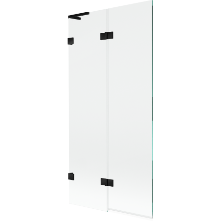 Mexen Lunar L paroi de baignoire à 2 volets gauche 90 x 150 cm, transparent, noir - 897L-090-100-70-00-L