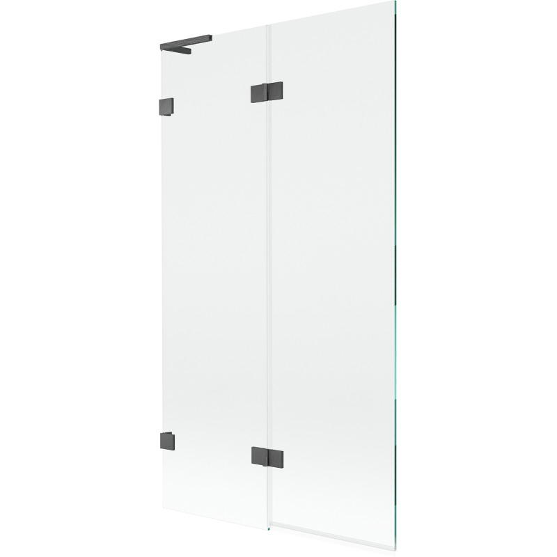 Mexen Lunar L paroi de baignoire à 2 vantaux gauche 100 x 150 cm, transparent, gris arme brossé - 897L-100-100-66-00-L