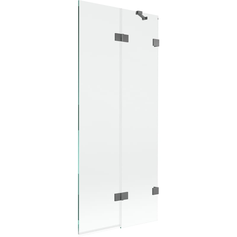 Mexen Lunar paroi de baignoire à 2 volets droite 80 x 150 cm, transparente, métal gris - 897-080-100-95-00-P