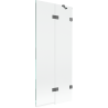 Mexen Lunar paravent de baignoire 2-volets droit 80 x 150 cm, transparent, gun metal - 897-080-100-95-00-P