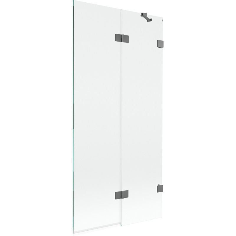 Mexen Lunar pare-douche 2 volets droit 90 x 150 cm, transparent, métal gun - 897-090-100-95-00-P