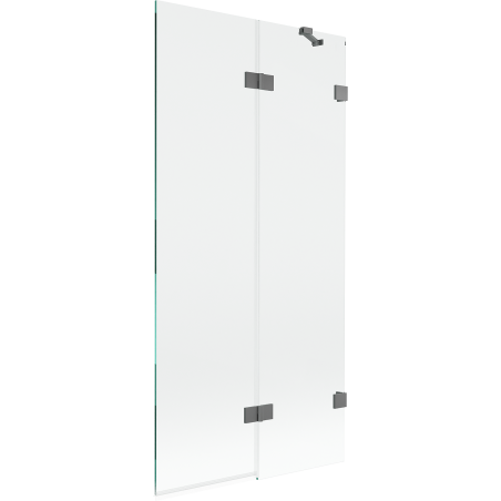 Mexen Lunar paravent de baignoire 2 volets droit 90 x 150 cm, transparent, gun metal - 897-090-100-95-00-P