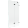 Mexen Lunar pare-douche 2 volets droit 90 x 150 cm, transparent, métal gun - 897-090-100-95-00-P