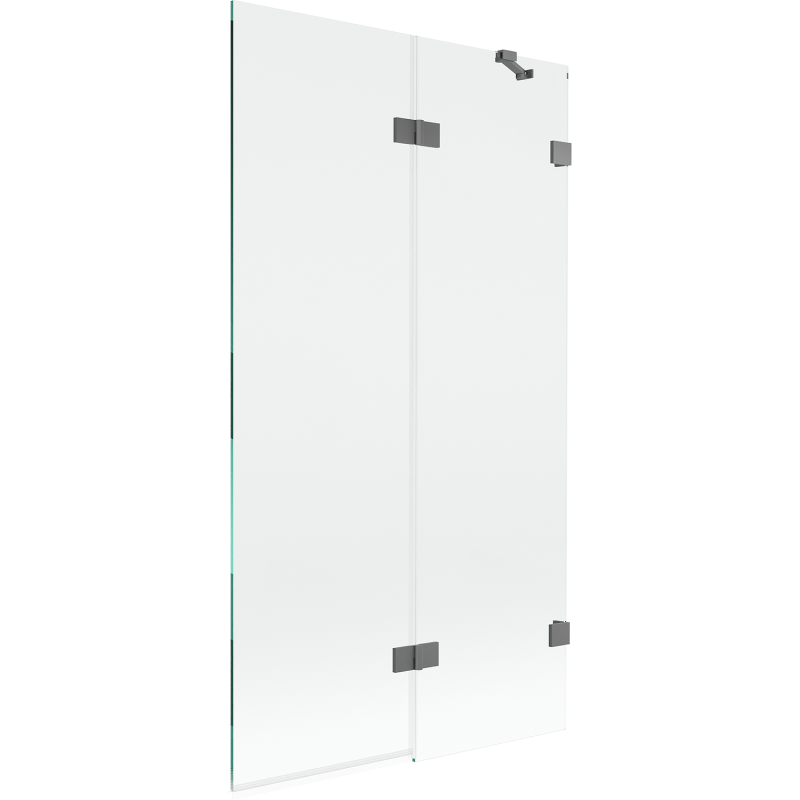 Mexen Lunar pare-douche 2 volets droit 100 x 150 cm, transparent, métal brossé - 897-100-100-95-00-P