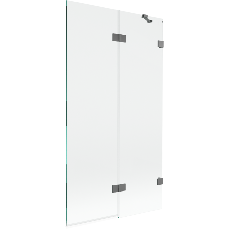 Mexen Lunar pare-douche 2 volets droit 100 x 150 cm, transparent, métal brossé - 897-100-100-95-00-P