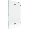 Mexen Lunar pare-douche 2 volets droit 100 x 150 cm, transparent, métal brossé - 897-100-100-95-00-P