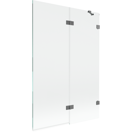 Mexen Lunar pare-douche à 2 volets droit 120 x 150 cm, transparent, gun metal - 897-120-100-95-00-P