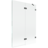 Paroi de douche à double battant droite 120 x 150 cm, transparent, métal brossé - 897-120-100-95-00-P