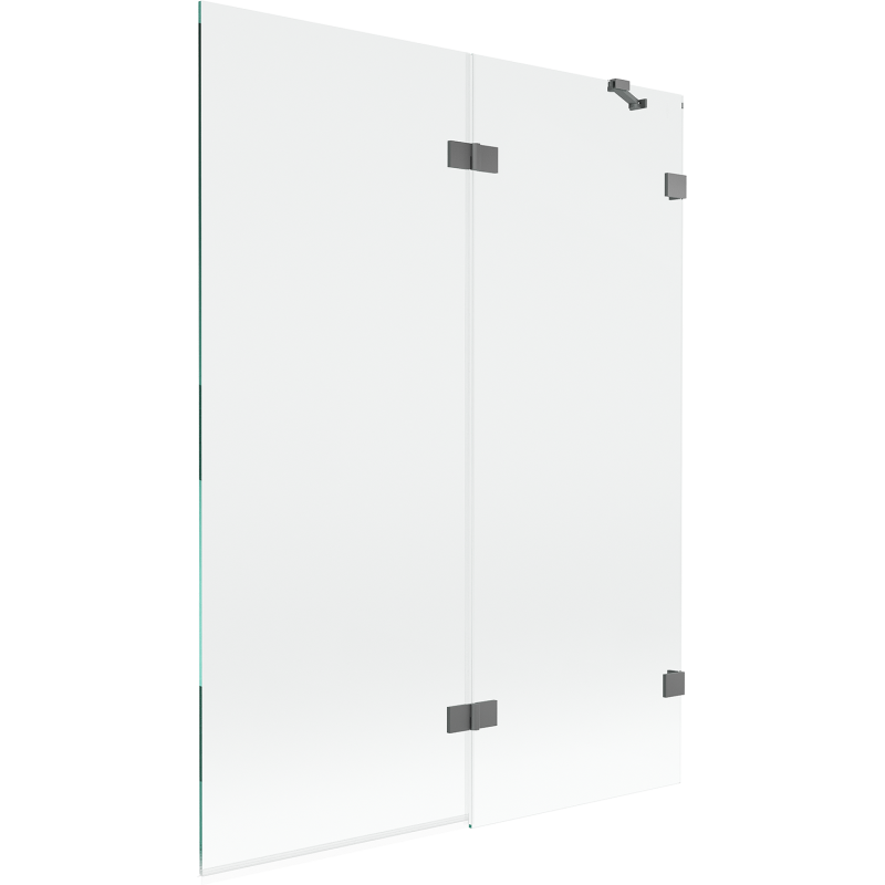 Mexen Lunar paroi de baignoire 2 volets droit 130 x 150 cm, transparent, gun metal - 897-130-100-95-00-P