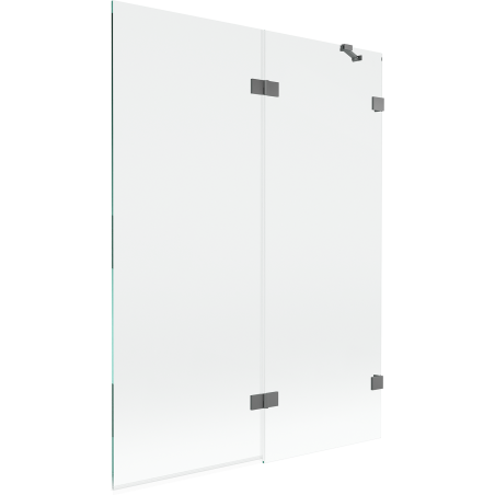 Mexen Lunar paroi de baignoire 2 volets droit 130 x 150 cm, transparent, gun metal - 897-130-100-95-00-P