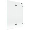 Mexen Lunar paroi de baignoire 2 volets droit 130 x 150 cm, transparent, gun metal - 897-130-100-95-00-P