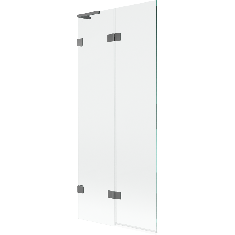 Mexen Lunar L paroi de douche à 2 battants gauche 80 x 150 cm, transparent, métal pistolet - 897L-080-100-95-00-L
