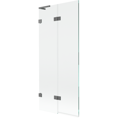 Mexen Lunar L paroi de douche à 2 battants gauche 80 x 150 cm, transparent, métal pistolet - 897L-080-100-95-00-L