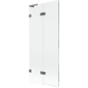 Mexen Lunar L paroi de douche à 2 battants gauche 80 x 150 cm, transparent, métal pistolet - 897L-080-100-95-00-L
