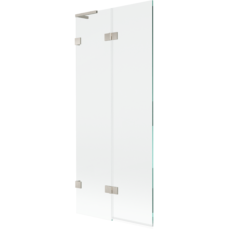 Paroi de baignoire Mexen Lunar L 2 volets gauche 80 x 150 cm, transparent, nickel brossé - 897L-080-100-97-00-L