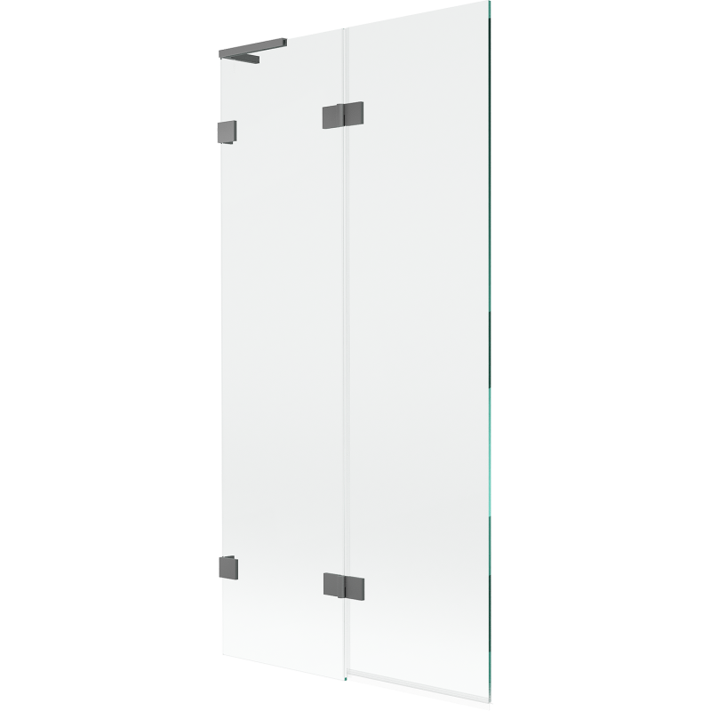 Paravent de baignoire Mexen Lunar L à 2 volets gauche 90 x 150 cm, transparent, gun metal - 897L-090-100-95-00-L