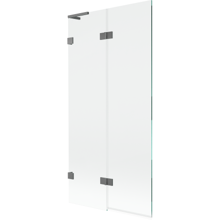 Paravent de baignoire Mexen Lunar L à 2 volets gauche 90 x 150 cm, transparent, gun metal - 897L-090-100-95-00-L