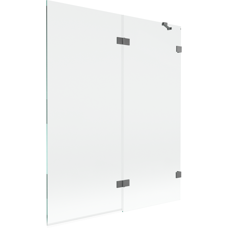 Mexen Lunar pare-baignoire 2 volets droit 140 x 150 cm, transparent, canon de pistolet - 897-140-100-95-00-P