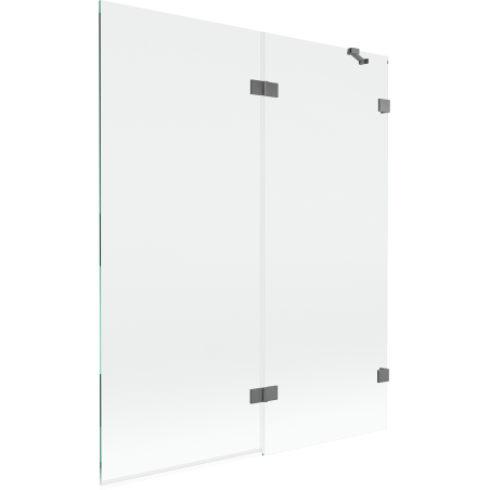 Mexen Lunar paroi de baignoire à 2 volets droite 140 x 150 cm, transparent, gun metal - 897-140-100-95-00-P
