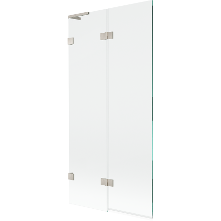 Mexen Lunar L paroi de baignoire à 2 battants gauche 90 x 150 cm, transparent, nickel brossé - 897L-090-100-97-00-L