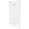 Mexen Lunar L paroi de baignoire à 2 battants gauche 90 x 150 cm, transparent, nickel brossé - 897L-090-100-97-00-L