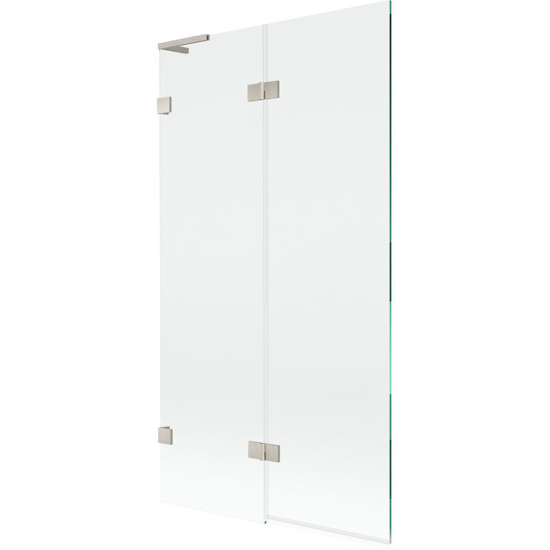 Mexen Lunar L paroi de baignoire 2 volets gauche 100 x 150 cm, transparent, nickel brossé - 897L-100-100-97-00-L