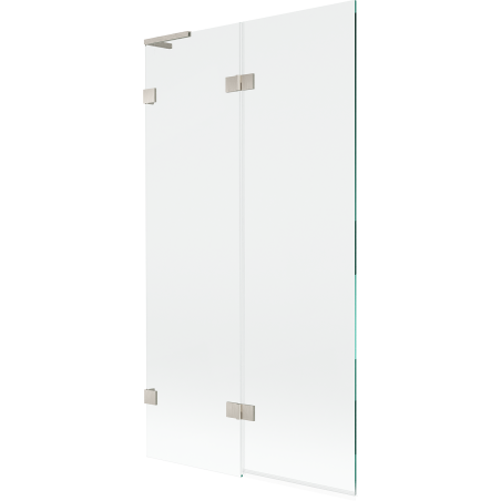Mexen Lunar L paroi de baignoire 2 volets gauche 100 x 150 cm, transparent, nickel brossé - 897L-100-100-97-00-L