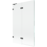 Mexen Lunar L paroi de baignoire 2 panneaux gauche 110 x 150 cm, transparent, gun metal - 897L-110-100-95-00-L