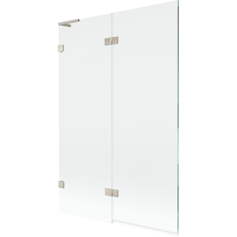 Mexen Lunar L paravent de baignoire à 2 volets gauche 120 x 150 cm, transparent, nickel brossé - 897L-120-100-97-00-L