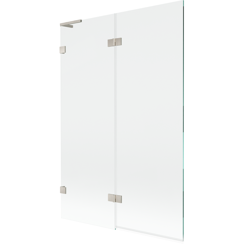 Mexen Lunar L paroi de baignoire pivotante 2 volets gauche 120 x 150 cm, transparent, nickel brossé - 897L-120-100-97-00-L
