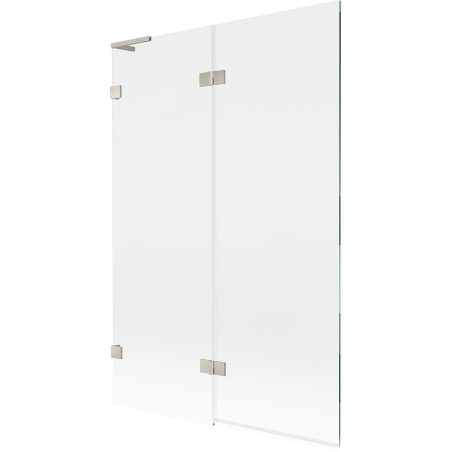 Mexen Lunar L paravent de baignoire à 2 volets gauche 120 x 150 cm, transparent, nickel brossé - 897L-120-100-97-00-L