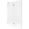 Mexen Lunar L paravent de baignoire à 2 volets gauche 120 x 150 cm, transparent, nickel brossé - 897L-120-100-97-00-L