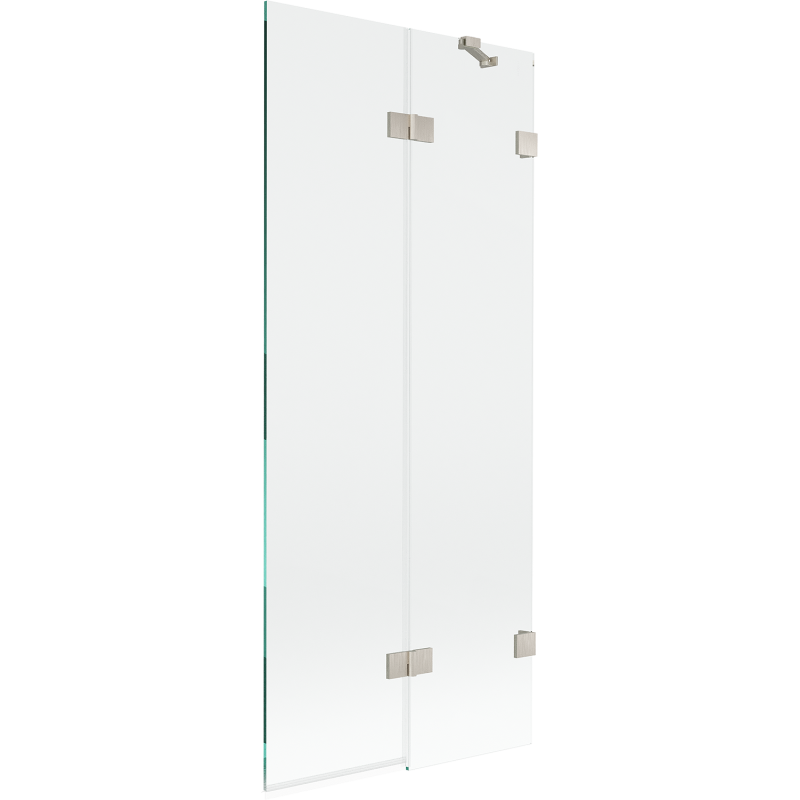 Mexen Lunar paroi de baignoire 2 volets droite 80 x 150 cm, transparent, nickel brossé - 897-080-100-97-00-P