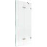 Mexen Lunar paroi de baignoire 2 volets droite 80 x 150 cm, transparent, nickel brossé - 897-080-100-97-00-P