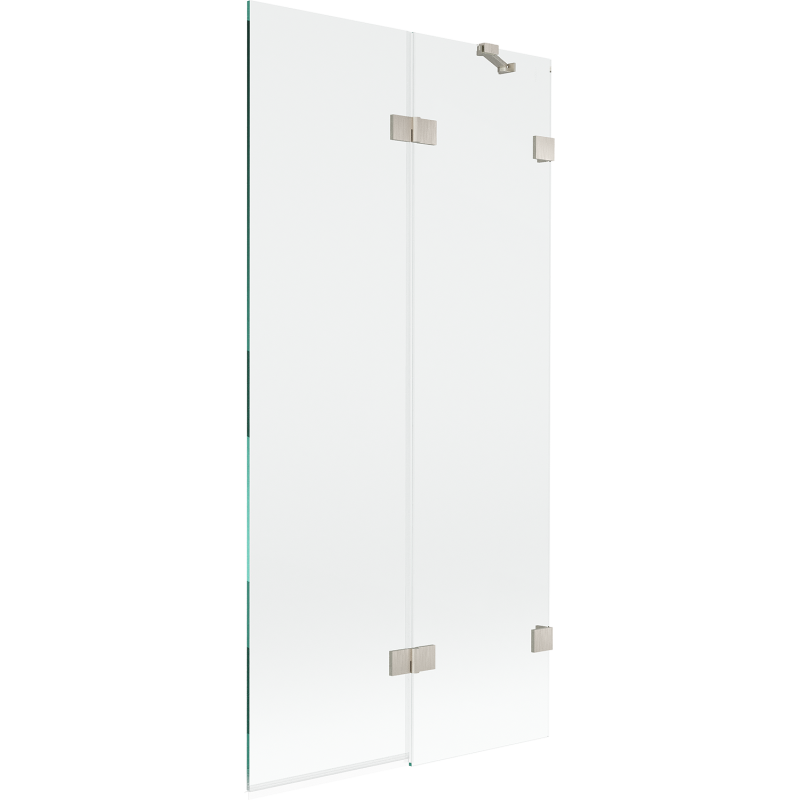 Mexen Lunar pare-douche 2 volets droit 90 x 150 cm, transparent, nickel brossé - 897-090-100-97-00-P