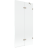 Mexen Lunar pare-douche 2 volets droit 90 x 150 cm, transparent, nickel brossé - 897-090-100-97-00-P