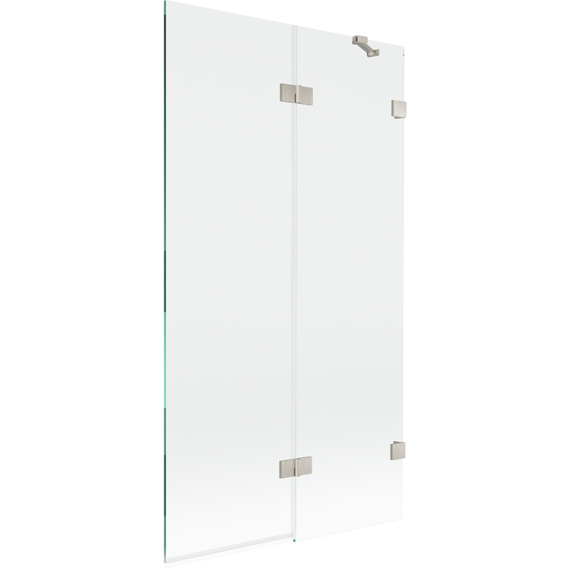 Paroi de bain 2 volets Mexen Lunar, droite 100 x 150 cm, transparent, nickel brossé - 897-100-100-97-00-P