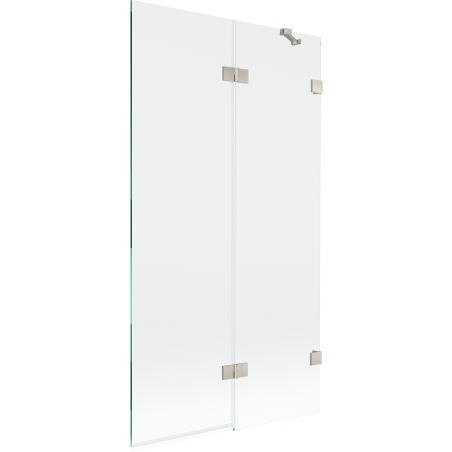 Paroi de bain 2 volets Mexen Lunar, droite 100 x 150 cm, transparent, nickel brossé - 897-100-100-97-00-P