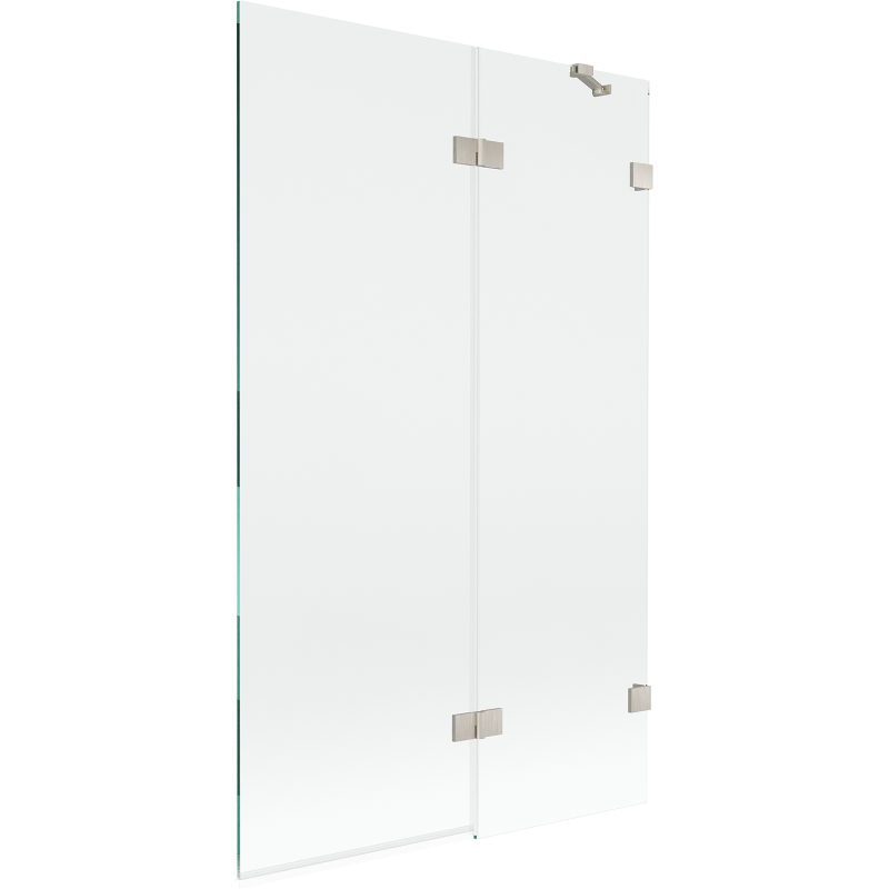 Paroi de douche Mexen Lunar 2 volets droite 110 x 150 cm, transparent, nickel brossé - 897-110-100-97-00-P