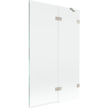 Paroi de douche Mexen Lunar 2 volets droite 110 x 150 cm, transparent, nickel brossé - 897-110-100-97-00-P