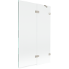 Paroi de douche Mexen Lunar 2 volets droite 110 x 150 cm, transparent, nickel brossé - 897-110-100-97-00-P