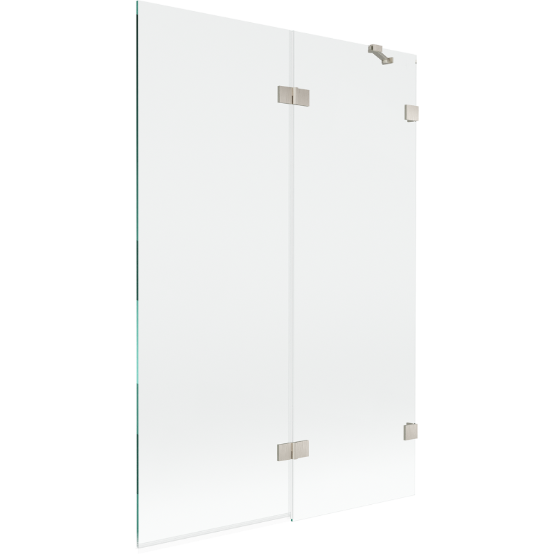 Mexen Lunar paroi de baignoire à 2 volets droits 120 x 150 cm, transparent, nickel brossé - 897-120-100-97-00-P