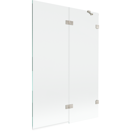 Mexen Lunar paroi de baignoire à 2 volets droits 120 x 150 cm, transparent, nickel brossé - 897-120-100-97-00-P