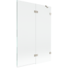 Mexen Lunar paroi de baignoire à 2 volets droit 120 x 150 cm, transparent, nickel brossé - 897-120-100-97-00-P
