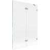 Mexen Lunar paroi de baignoire à 2 volets droits 120 x 150 cm, transparent, nickel brossé - 897-120-100-97-00-P