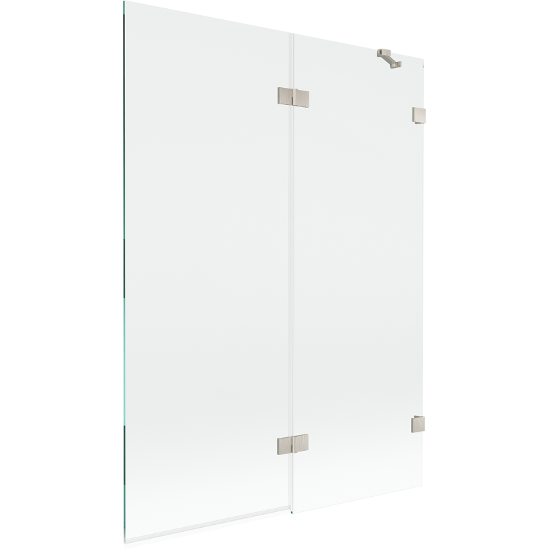 Mexen Lunar paroi de douche 2 volets droit 130 x 150 cm, transparent, nickel brossé - 897-130-100-97-00-P