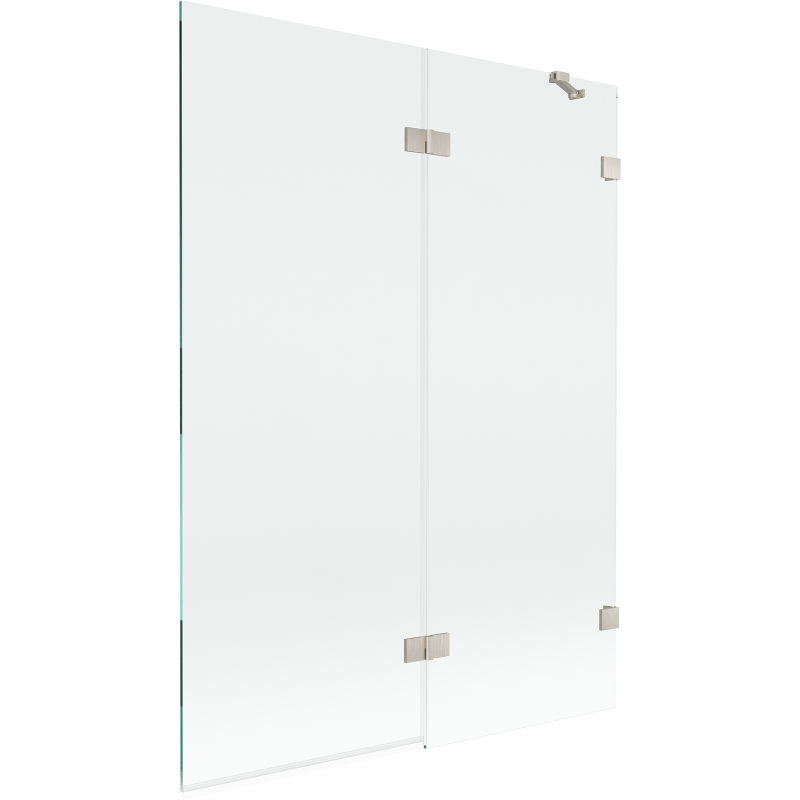 Paroi de baignoire Mexen Lunar deux volets droite 130 x 150 cm, transparent, nickel brossé - 897-130-100-97-00-P