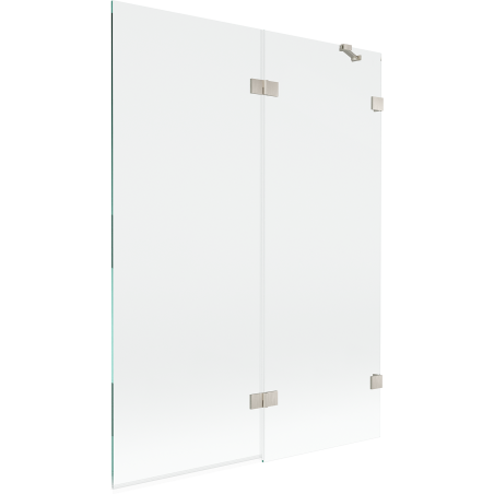 Paroi de baignoire Mexen Lunar deux volets droite 130 x 150 cm, transparent, nickel brossé - 897-130-100-97-00-P