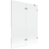 Mexen Lunar paroi de douche 2 volets droit 130 x 150 cm, transparent, nickel brossé - 897-130-100-97-00-P