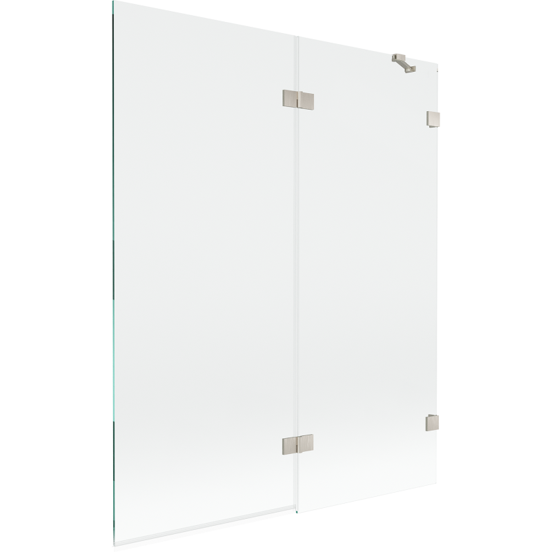 Mexen Lunar paravent de baignoire à 2 vantaux droit 140 x 150 cm, transparent, nickel brossé - 897-140-100-97-00-P